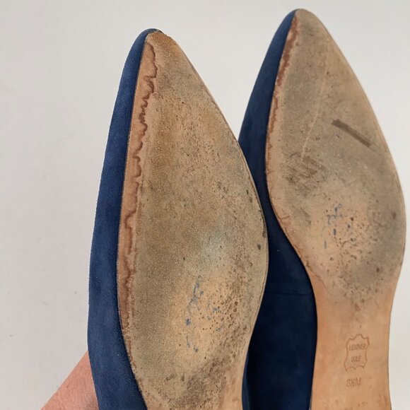Tory Burch Elizabeth Flats Shoes Suede Blue - Picture 6 of 11